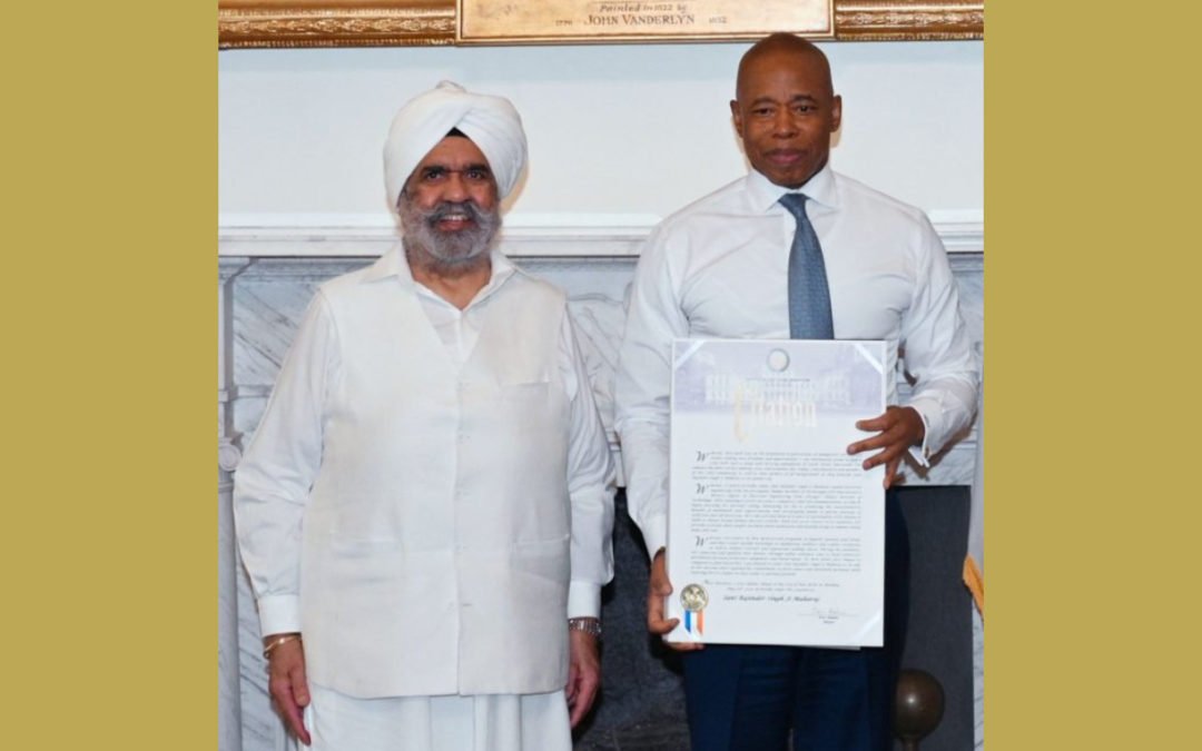 NYC Mayor Eric Adams with Sant Rajinder Singh Ji Maharaj